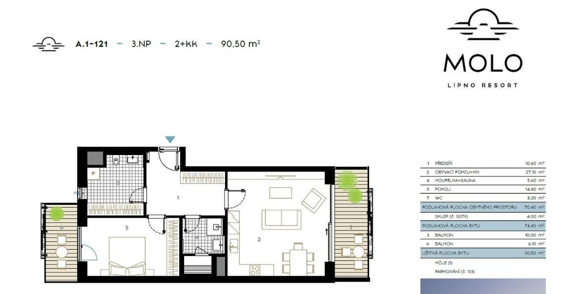 Apartament A121 Molo Lipno S Infrasaunou - Residence Koubek Lipno nad Vltavou Bagian luar foto